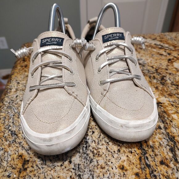 Sperry Women’s Crest Vibe Vulcanized Sneaker Flat Heel Gray STS85703 Size 8W - Picture 9 of 12